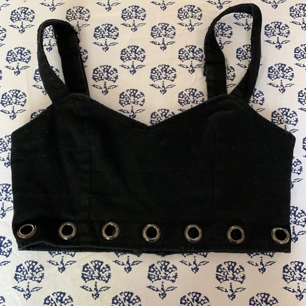 Carmar LF black denim crop top